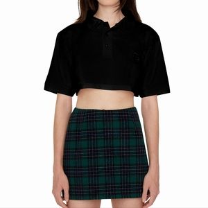 Black Cropped Polo Shirt